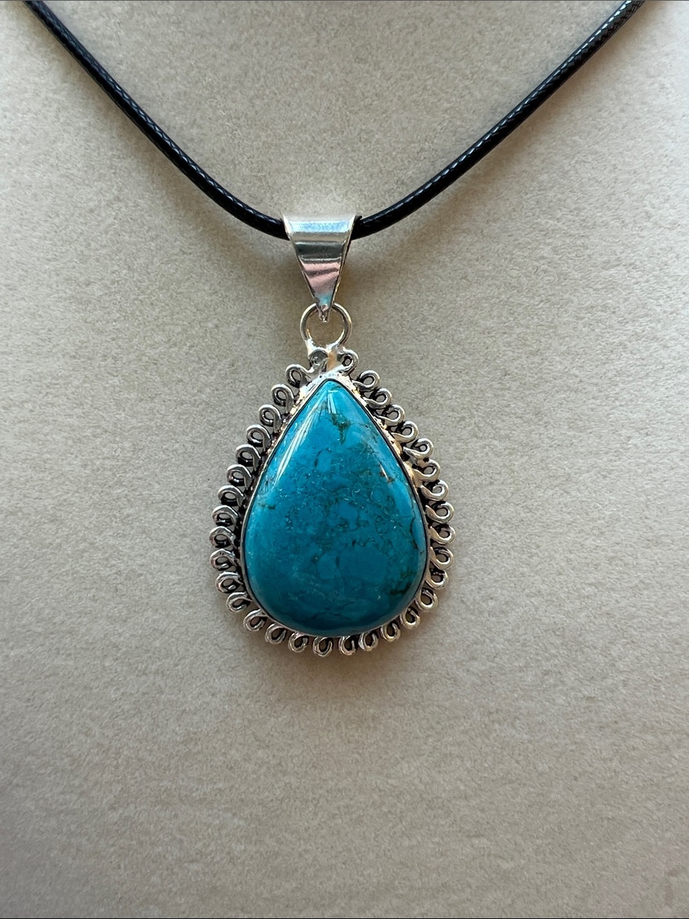 LarimarTeardrop Pendant Necklace